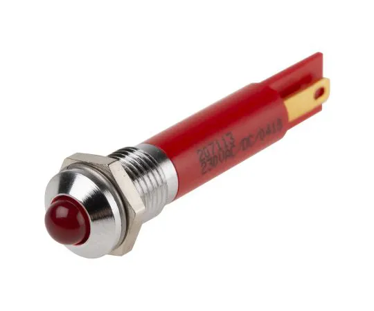 63-6583-90　RS PRO Red Indicator, 230 V ac, 8mm Mounting Hole Size, Tab Termination　207-113