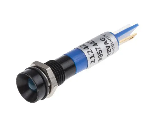 63-6588-18　RS PRO Blue Indicator, 12 V, 8mm Mounting Hole Size, Solder Tab Termination, IP67　212-424