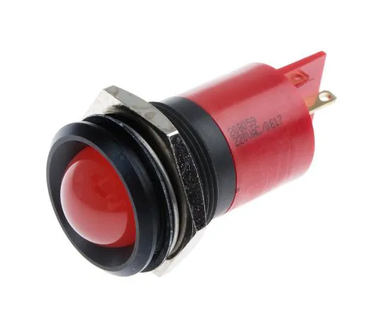 63-6584-65　RS PRO Red Indicator, 230 V ac, 22mm Mounting Hole Size, Tab Termination　208-059