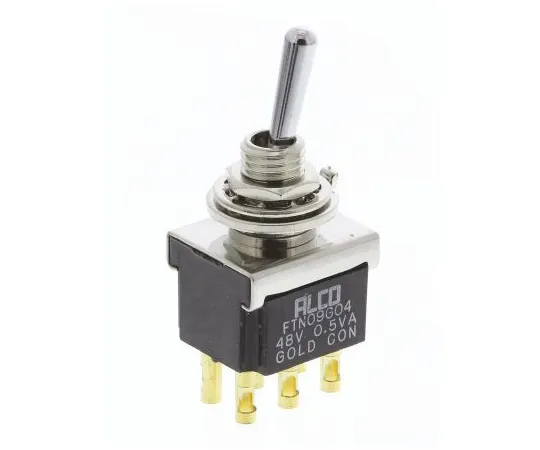 63-6618-12　Toggle Switch On-On DPDT Panel Mount 14 mA @ 28 V dc　FTN09G04