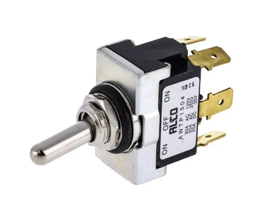63-6618-29　Toggle Switch On-Off-On DPDT Panel Mount 20 A @ 250 V ac　AWTP1504