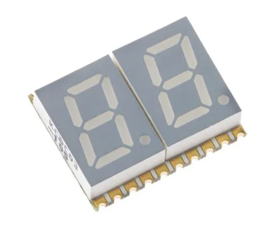 63-7353-52　KCDC03-105 Kingbright 2 Digit 7-Segment LED Display, CC Red 27 mcd RH DP 7.6mm　KCDC03-105