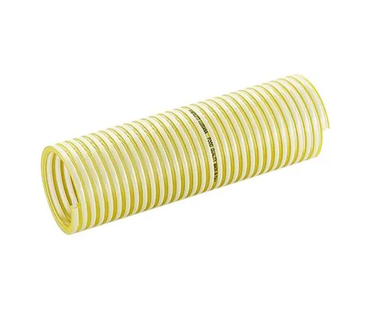63-6993-18　Merlett Plastics PVC Hose, Yellow, 47.6mm External Diameter, 10m Long, Reinforced, 180mm B*** Radius, Liquid Food　9110200409200