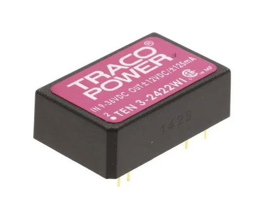 63-7350-70　TRACOPOWER TEN 3WI 3W Isolated DC-DC Converter Through Hole, Voltage in 9 → 36 V dc, Voltage out ±12V dc　TEN 3-2422WI