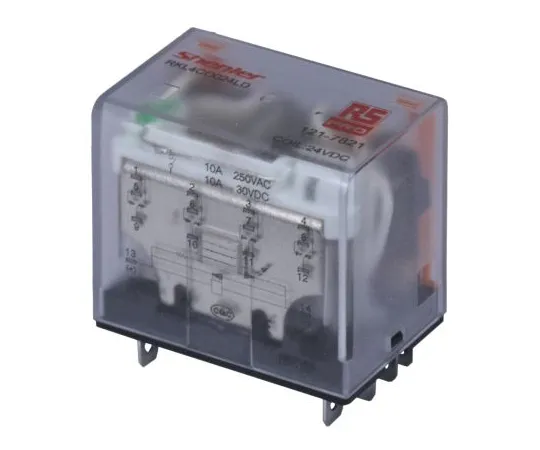 63-6808-99　RS PRO, 24V dc Coil Non-Latching Relay 4PDT, 10A Switching Current Plug In, 4 Pole　121-7821