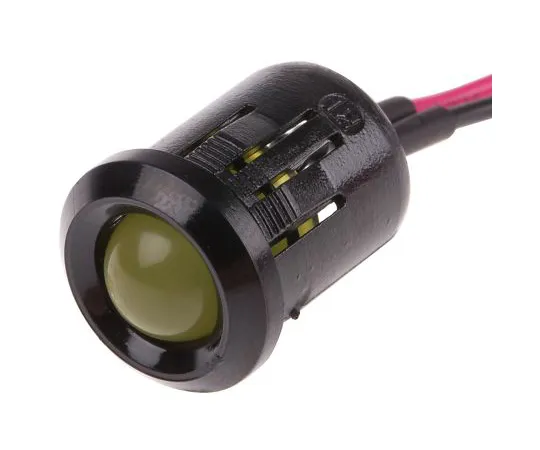 63-6585-53　RS PRO Yellow Indicator, 12 V dc, 12mm Mounting Hole Size, Lead Wires Termination　209-024