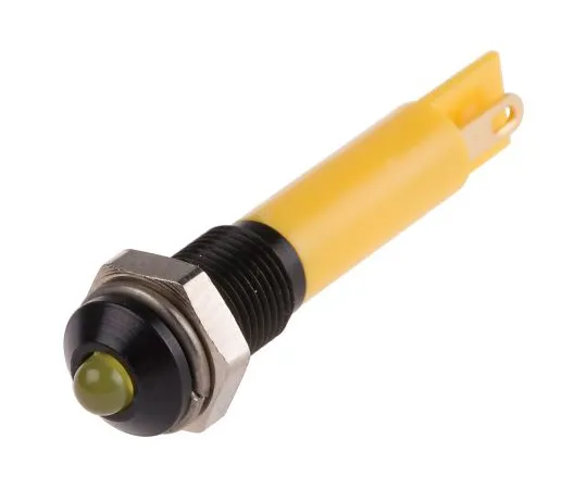 63-6583-48　RS PRO Yellow Indicator, 12 V dc, 6mm Mounting Hole Size, Solder Tab Termination　206-738