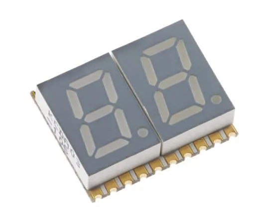 63-7353-53　KCDA03-106 Kingbright 2 Digit 7-Segment LED Display, CA Orange 46 mcd RH DP 7.6mm　KCDA03-106