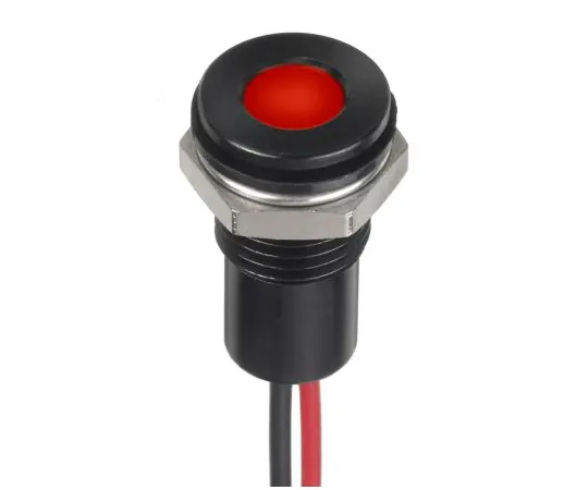 63-7027-66　RS PRO Red Indicator, 1.8 → 3.3 V dc, 8mm Mounting Hole Size, Lead Wires Termination, IP67　132-9143