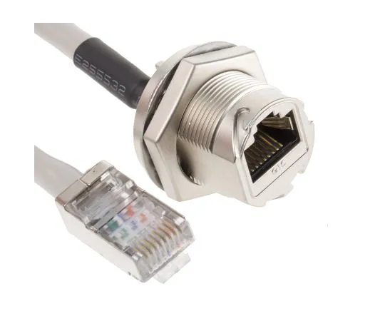 63-6780-74　RS PRO Grey Cat5e Cable Shielded, 200mm Male RJ45/Female RJ45 Terminated　111-6740