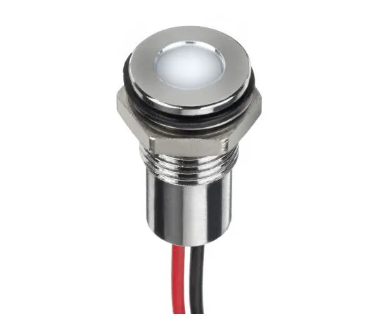 63-7027-50　RS PRO White Indicator, 24 V dc, 8mm Mounting Hole Size, Lead Wires Termination, IP67　132-9127