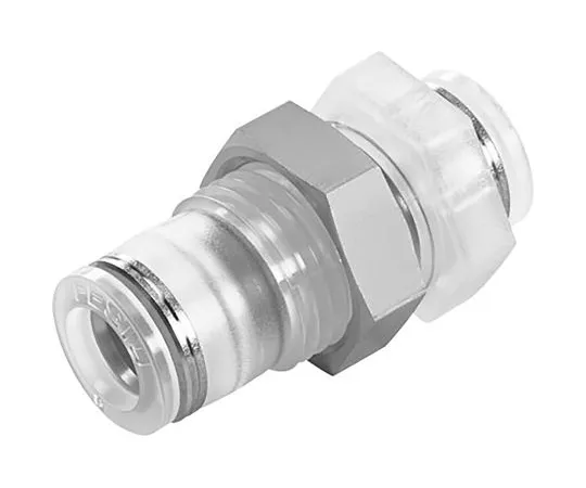 63-6997-31　Festo Pneumatic Bulkhead Tube-to-Tube Adapter Straight Push In 6 mm to Push In 6 mm　NPQP-H-Q6-E-FD