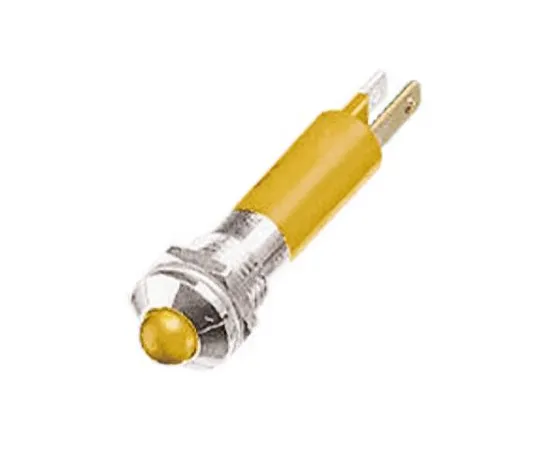 63-6584-72　RS PRO Yellow Indicator, 12 V, 8mm Mounting Hole Size, Solder Tab Termination, IP67　208-100