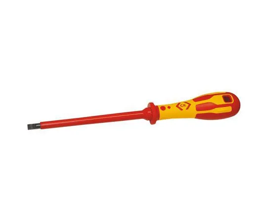 63-7026-80　CK, VDE 1000V Approved Slotted VDE Screwdriver 4 mm Tip 100 mm Chrome Vanadium Steel　T49144-040