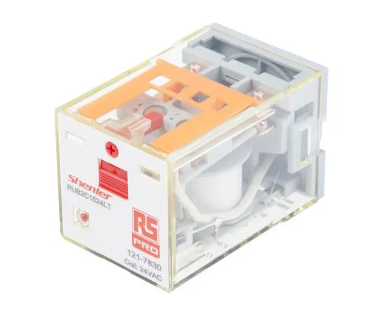63-6809-06　RS PRO, 24V ac Coil Non-Latching Relay DPDT, 10A Switching Current Plug In, 2 Pole　121-7830