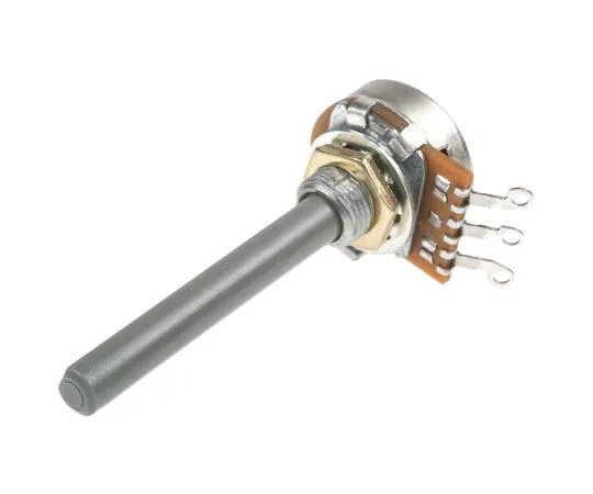 63-7350-31　TE Connectivity 1 Gang Rotary Carbon Potentiometer with a 6.35 mm Dia. Shaft, 10kΩ, ±20%, 0.2W, Logarithmic 1624151-2　1624151-2