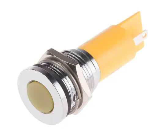 63-6583-54　RS PRO Yellow Indicator, 12 V, 16mm Mounting Hole Size, Solder Tab Termination　206-817