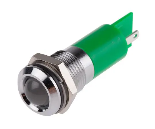63-6582-50　RS PRO Green Indicator, 12 V, 14mm Mounting Hole Size, Solder Tab Termination, IP67　205-303