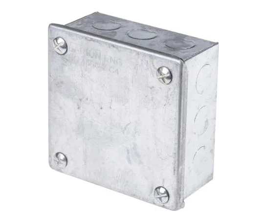 63-6706-69　RS PRO Steel Galvanised Adaptable Box, 8 Knockouts 100mm x 100 mm x 50mm 20/25mm Knockout Size　563-905