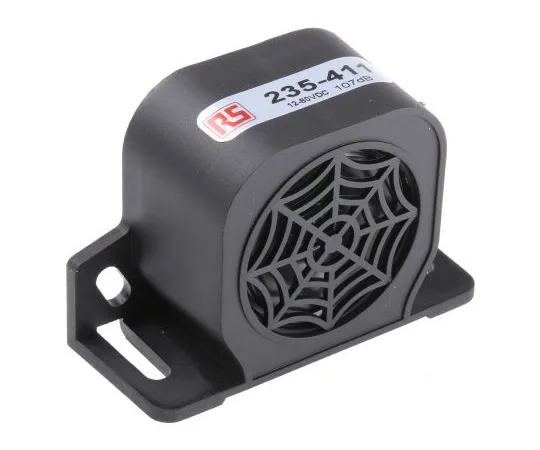 63-6600-18　RS PRO Black  Single Tone Electronic Sounder ,12 → 80 V dc, 107dB at 1 Metre　235-411