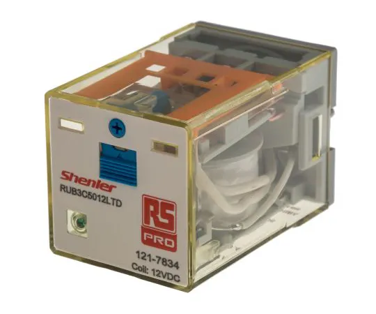 63-6809-07　RS PRO, 12V dc Coil Non-Latching Relay 3PDT, 10A Switching Current Plug In, 3 Pole　121-7834