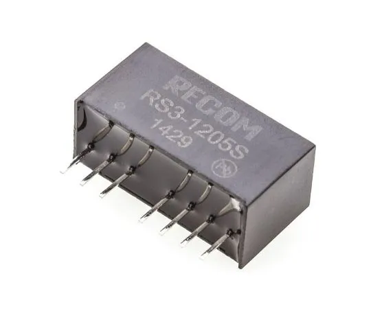 63-7350-04　Recom RS3 3W Isolated DC-DC Converter Through Hole, Voltage in 9 → 18 V dc, Voltage out 5V dc　RS3-1205S