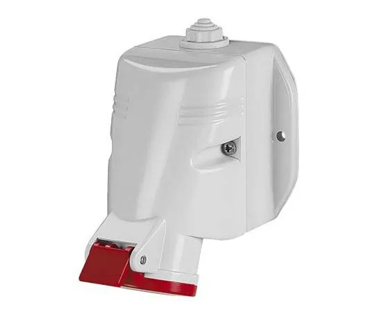 63-6988-74　RS PRO IP67 Red Wall Mount 3P+E Industrial Power Socket, Rated At 63A, 415 V　125-4481