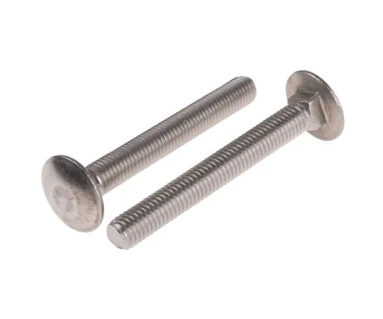 63-6833-72　Plain Stainless Steel Coach Bolt, M10 x 80mm　122-4440