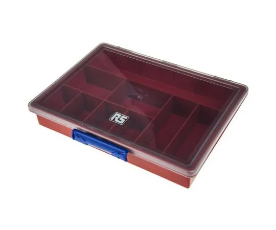 63-6690-60　RS PRO 9 Cell Red PP Compartment Box, 43mm x 240mm x 195mm　515-574