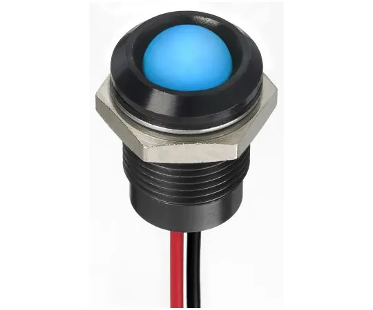 63-7021-28　RS PRO Blue Indicator, 12 V dc, 14mm Mounting Hole Size, Lead Wires Termination, IP67　130-2276