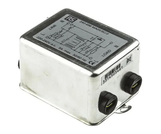 63-6602-53　RS PRO 5A 240 V ac 50/60Hz, Chassis Mount RFI Filter, Fast-On　240-696