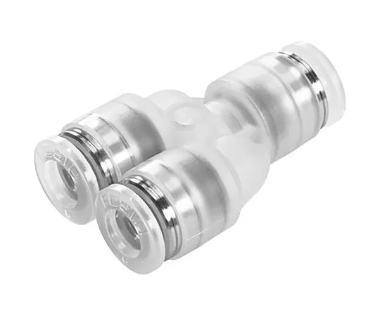 63-6996-74　Festo NPQP Pneumatic Y Tube-to-Tube Adapter, Push In 4 mm x Push In 4 mm x Push In 4 mm　NPQP-Y-Q4-E-FD-P10