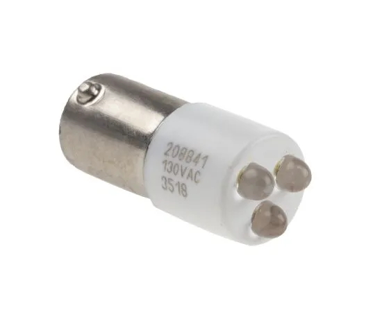 63-6585-38　RS PRO White Cluster LED Indicator, 130 V ac, 25 x 10mm Mounting Hole Size, Ba9s Termination　208-841