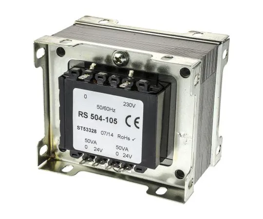 63-6680-02　RS PRO 100VA 2 Output Chassis Mounting Transformer, 24V ac　504-105