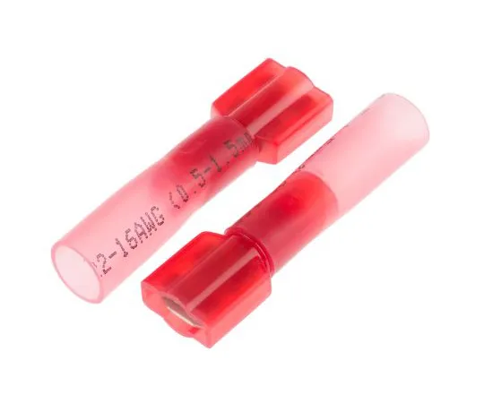 63-6977-84　RS Pro Red Insulated Crimp Receptacle, 6.35 x 0.8mm, 0.5mm² to 1.5mm², 22AWG to 16AWG　125-1974