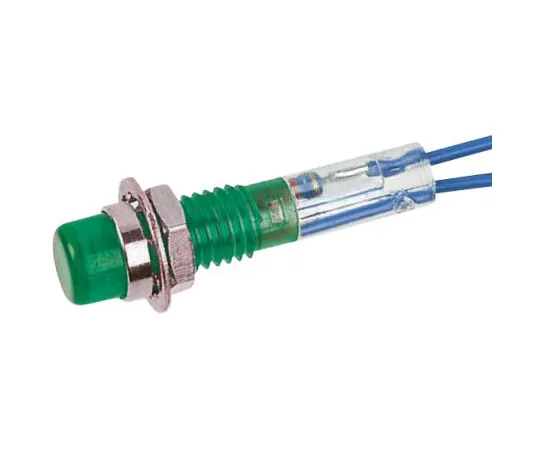 63-7024-31　CAMDENBOSS Green neon Indicator, Lead Wires Termination, 125 V, 6.4mm Mounting Hole Size　IND515205-125-T/GRN