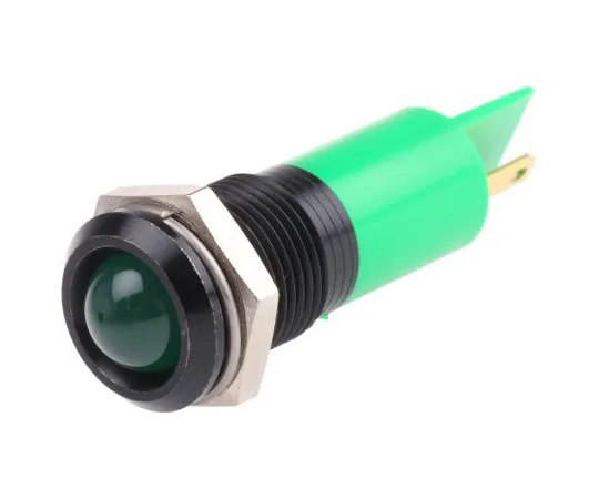 63-6586-64　RS PRO Green Indicator, 12 V dc, 14mm Mounting Hole Size, Solder Tab Termination　210-484