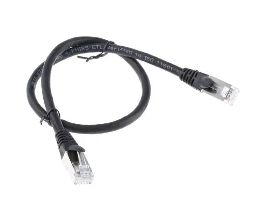 63-6703-47　RS PRO Black Cat6 Cable, F/UTP, Male RJ45/Male RJ45, Terminated, 500mm　556-843