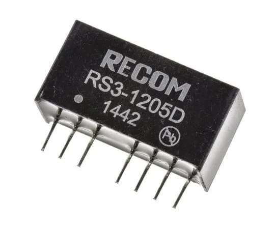 63-7349-89　Recom RS3 3W Isolated DC-DC Converter Through Hole, Voltage in 9 → 18 V dc, Voltage out ±5V dc　RS3-1205D