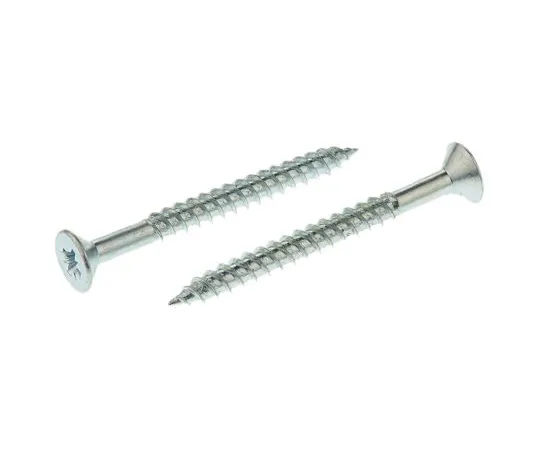 63-6696-59　Pozidriv Countersunk Steel Wood Screw Bright Zinc Plated, No. 10 Thread, 2in Length　529-163