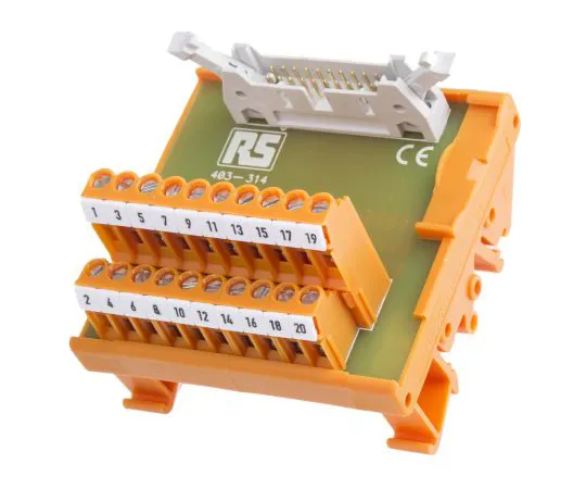 63-6633-91　RS PRO, 20 Pole IDC Connector Interface Module, DIN Rail Mount　403-314