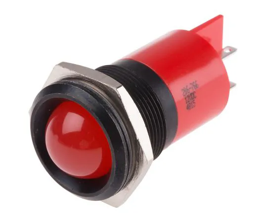 63-6583-49　RS PRO Red Indicator, 12 V dc, 22mm Mounting Hole Size, Solder Tab Termination　206-766