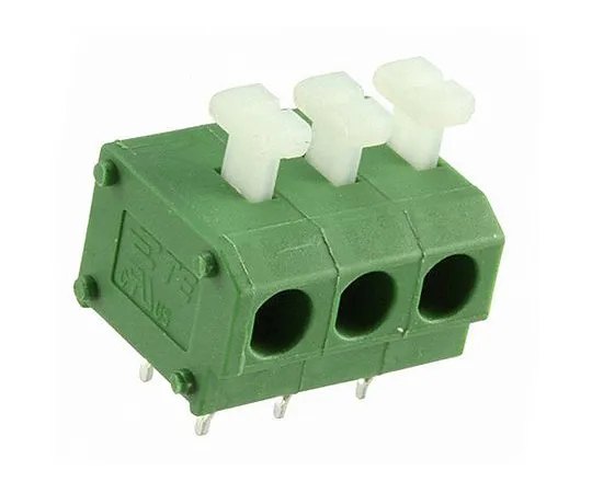 63-6880-85　Substrate Terminal Block 5mm Pitch 1 Row 3 Pole Green　1-2834018-3