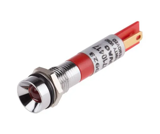 63-6587-08　RS PRO Red Indicator, 110 V ac, 8mm Mounting Hole Size, Solder Tab Termination　210-923