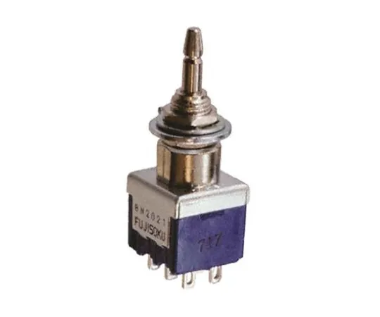 63-6594-59　Push Button Switch 3 A @ 250 V ac, 6 A @ 125 V ac On-On Panel Mount DPDT 6.5 mm　8N2011-Z