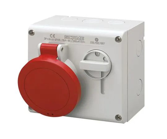 63-6988-49　RS PRO Switchable IP44 Industrial Interlock Socket 3P+N+E, Earthing Position 6h, 16A, 415 V　125-4430