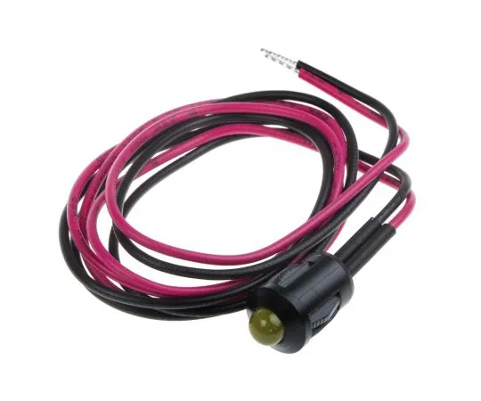63-6584-43　RS PRO Yellow Indicator, 2 V dc, 8mm Mounting Hole Size, Lead Wires Termination　207-747