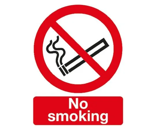 63-6736-92　Plastic No Smoking Prohibition Sign, No Smoking, English　863-003