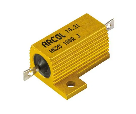 63-7348-73　Arcol HS25 Series Aluminium Ho***d Axial Wire Wound Panel Mount Resistor, 100Ω ±5% 25W　HS25 100R J