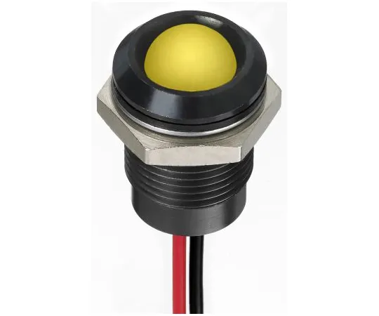 63-7021-22　RS PRO Yellow Indicator, 1.8 → 3.3 V dc, 14mm Mounting Hole Size, Lead Wires Termination, IP67　130-2270